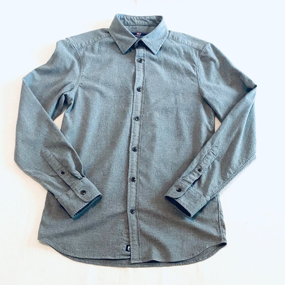 Vineyard Vines grey shirt Men's Small flannel preppy classic office stretch